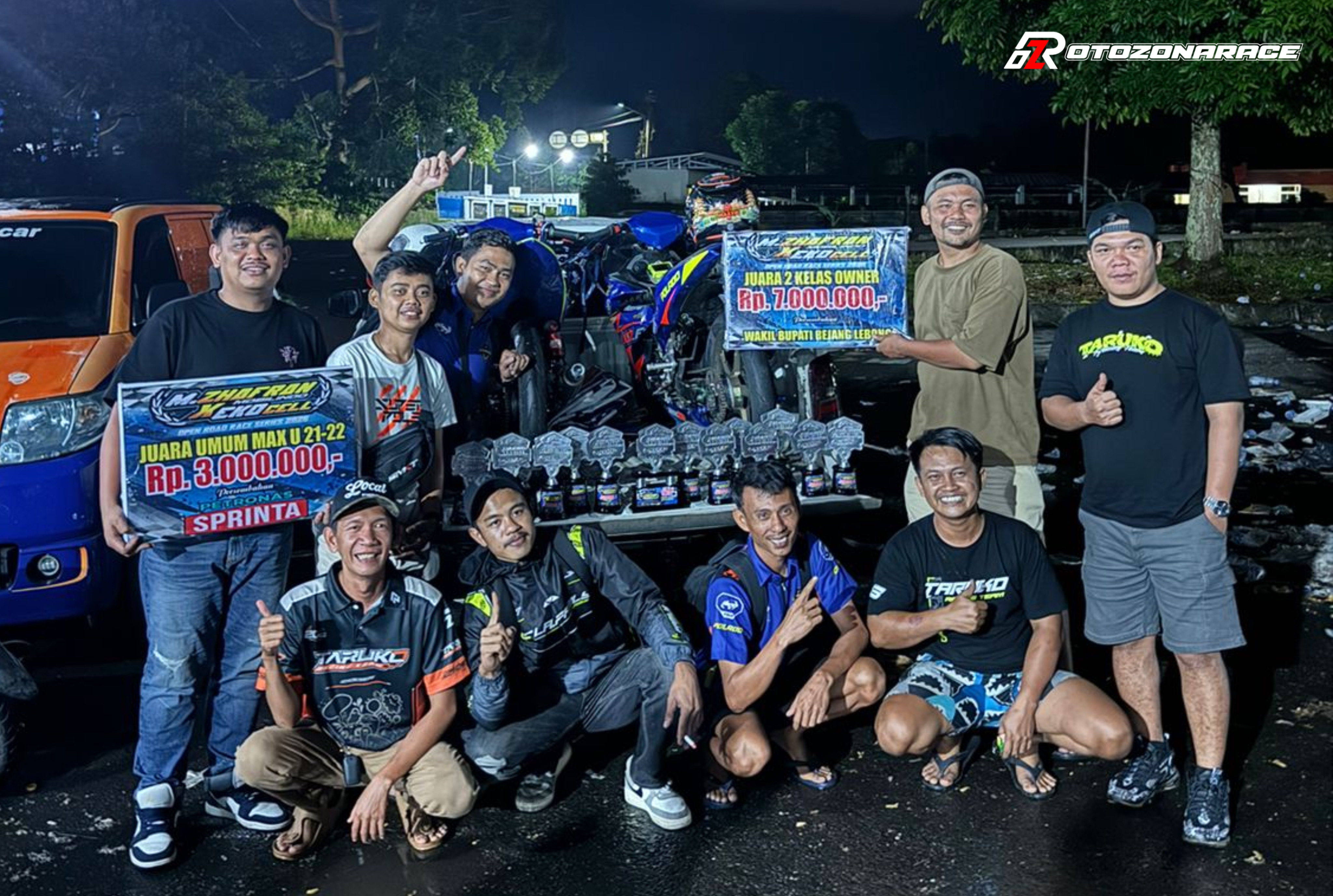 Performa Apik Falah Acil Antarkan TB Taher X Taruko X Polado Raih Juara Umum Max U-22 di Roadrace Bengkulu