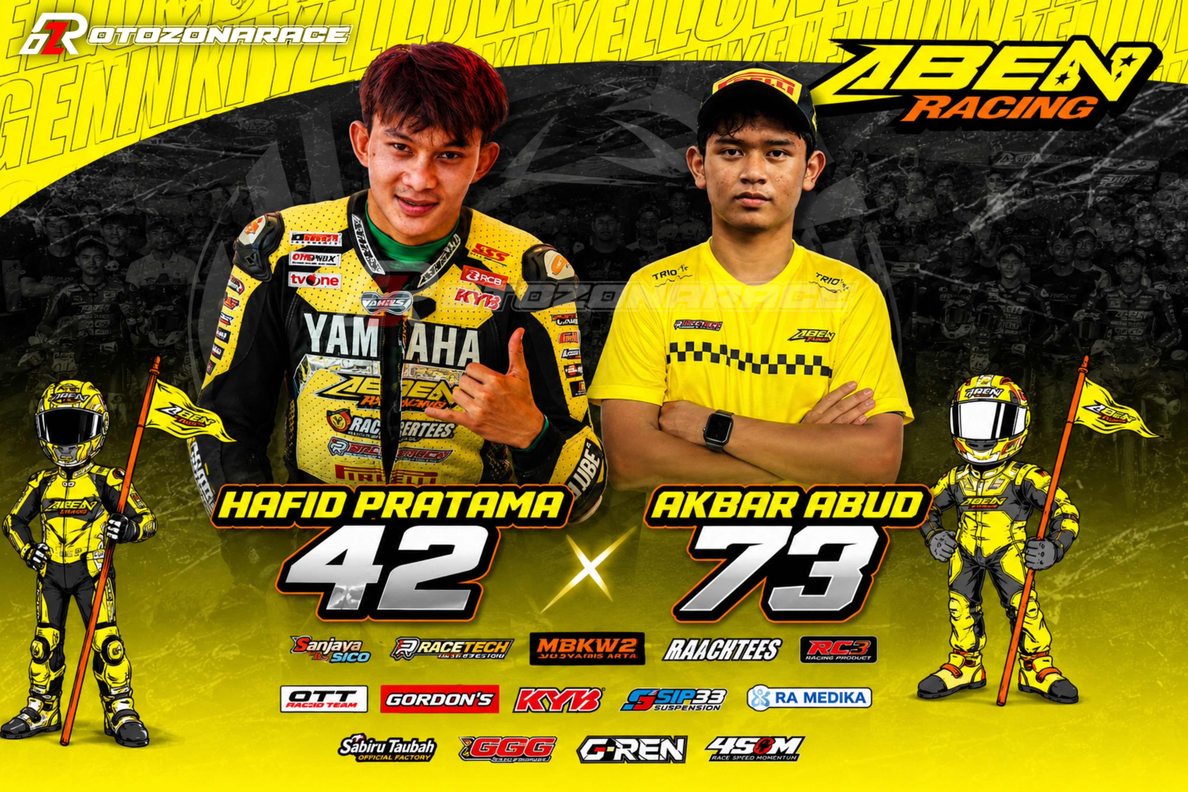 Wow!! Aben racing Rekrut  Hafid Pratama dan Akbar Abud Untuk Kejurnas Motoprix Region B Musim 2026