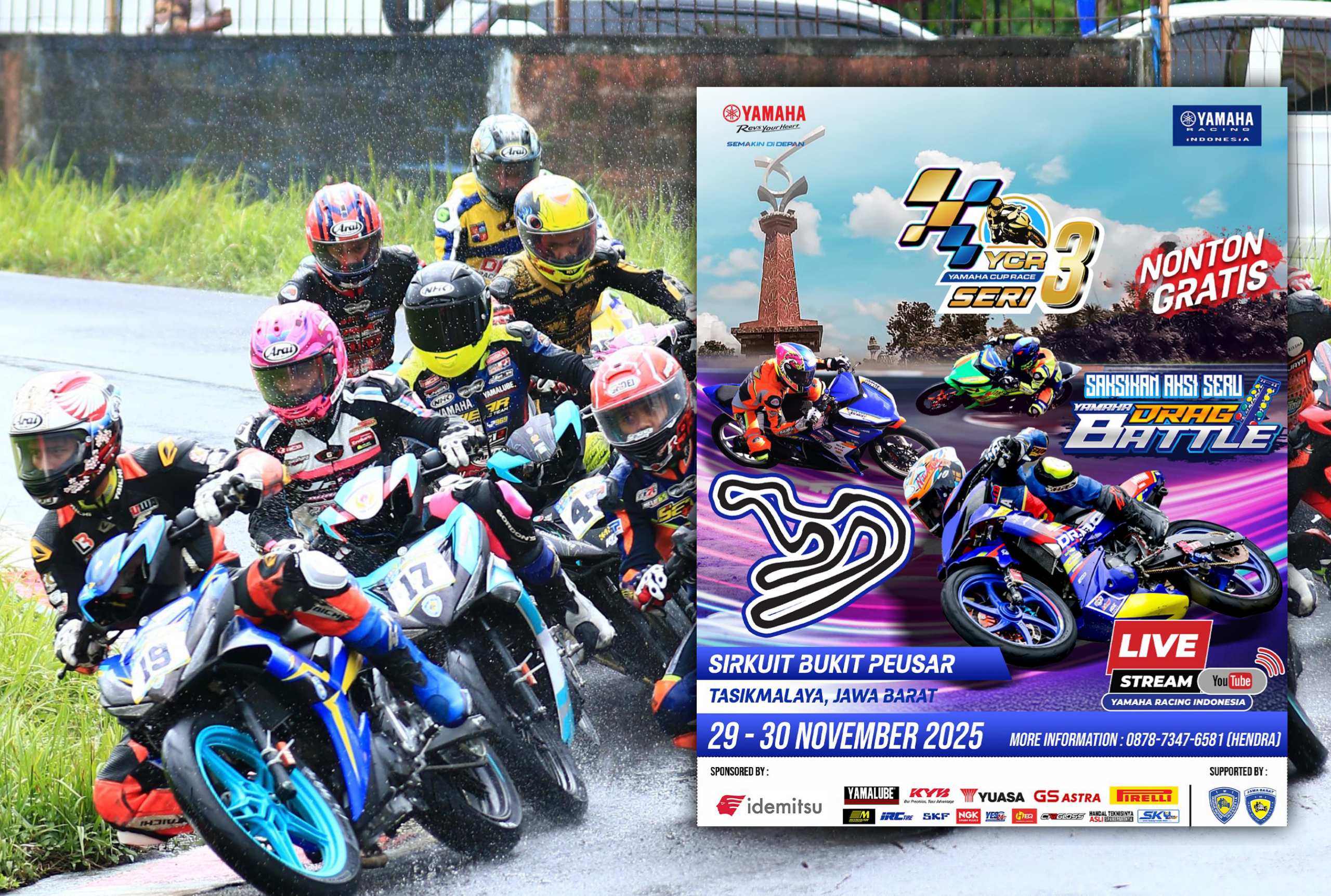 YCR Kembali ke Jabar! Tasikmalaya Bakal Jadi Saksi Pertarungan Panas Yamaha Cup Race Seri 3