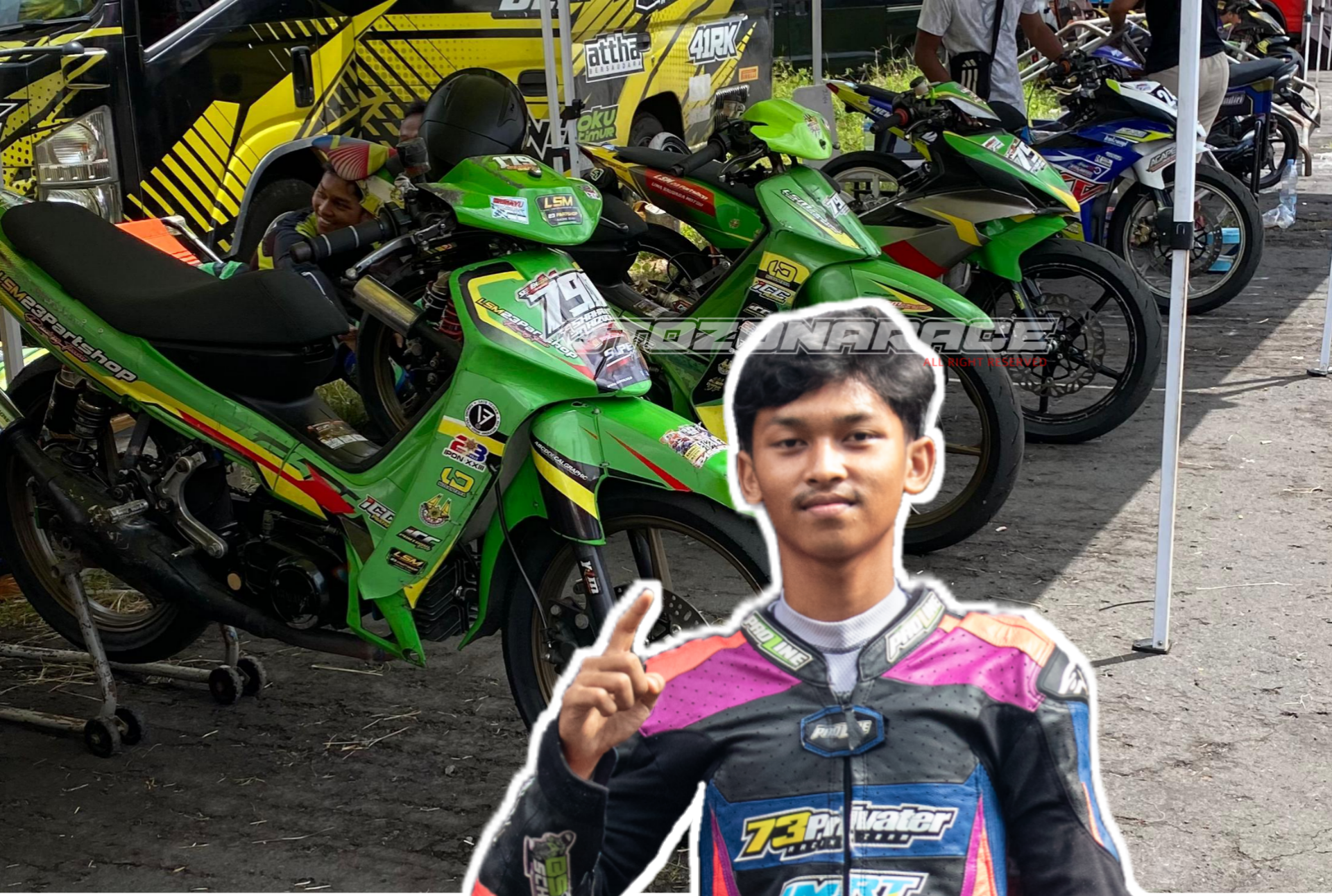 All Out! Syahrul Rizqon Tampil Di 5 Kelas Sekaligus di Yamaha Cup Race Seri 3, Tasikmalaya Bersama LSM 23 PARTSHOP