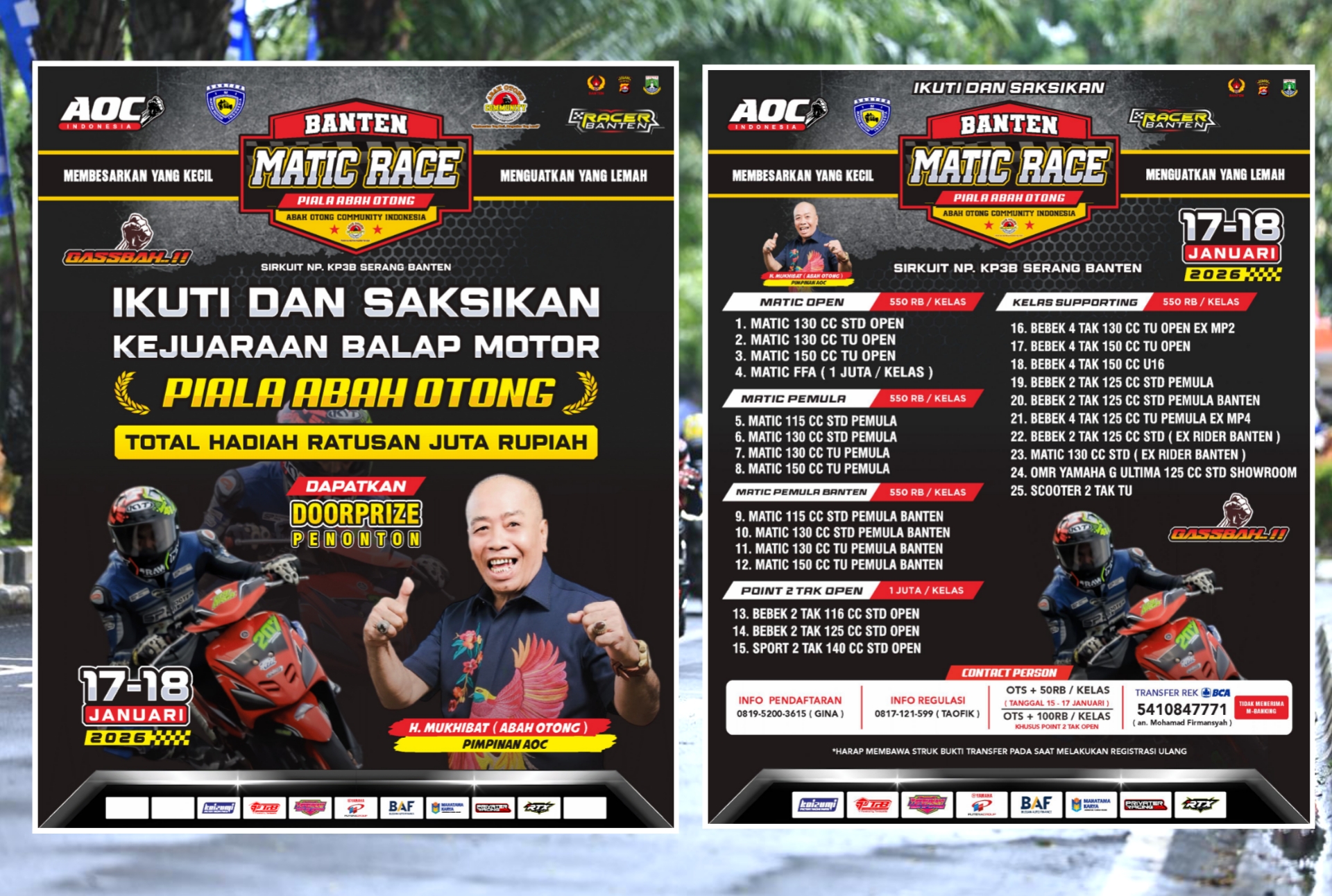 Agenda Balap Awal Tahun 2026, Banten Matic Race Piala Abah Otong Siap Guncang KP3B 17-18 Januari 2026