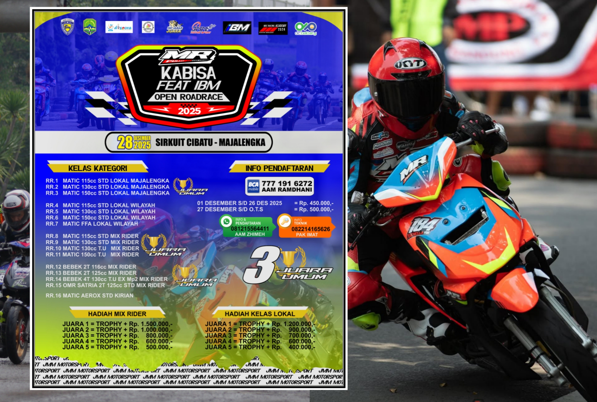 MR Pulley Kabisa Feat Ibm Open Roadrace 2025 Siap Digelar di Sirkuit Cibatu Majalengka Tanggal 28 Desember 2025