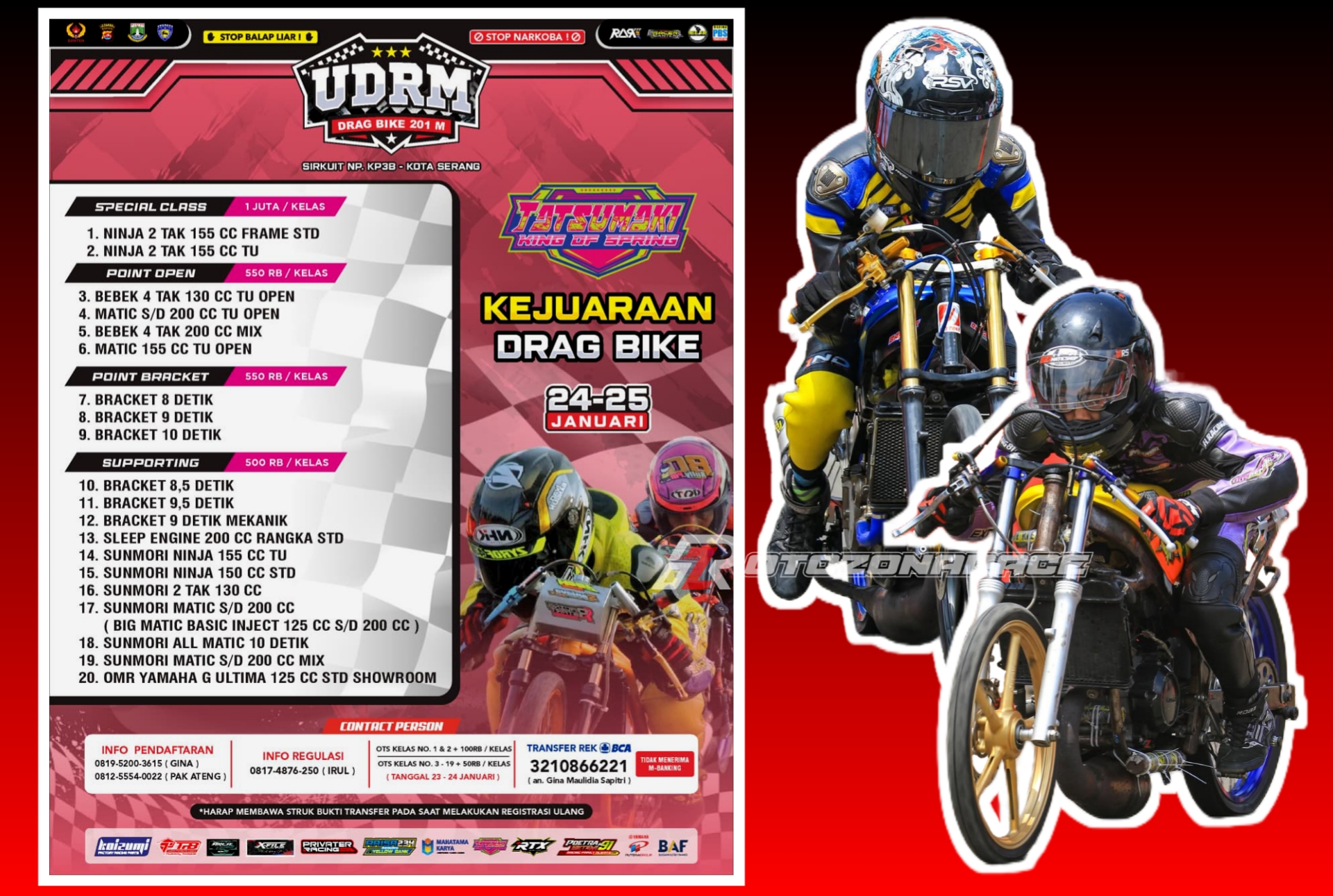 UDRM DRAGBIKE 201M Siap Guncang Sirkuit NP KP3B Kota Serang, Hadiah Puluhan Juta Menanti Para Juara!