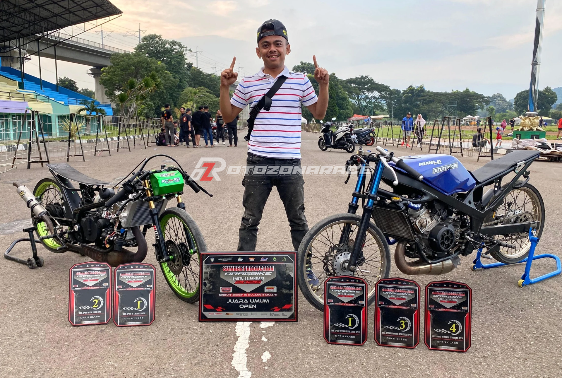 Riki Butong Terus Tunjukkan Taringnya, Raih Juara Umum Open Di Ajang Sumber Production Dragbike Championship 2026