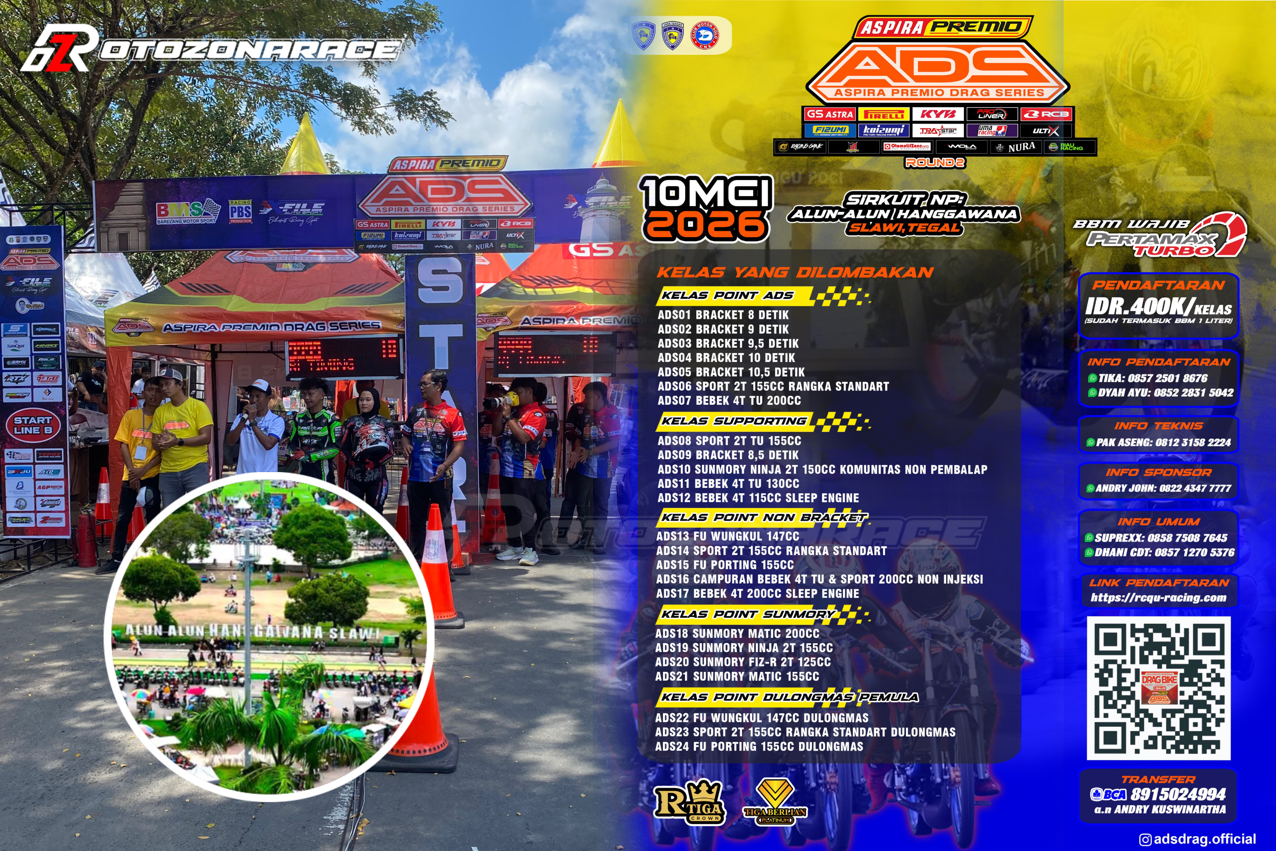 ADS Dragbike Putaran 2 Resmi Sambangi Slawi, Tegal pada 10 Mei 2026. Empat Kategori JU Diperebutkan