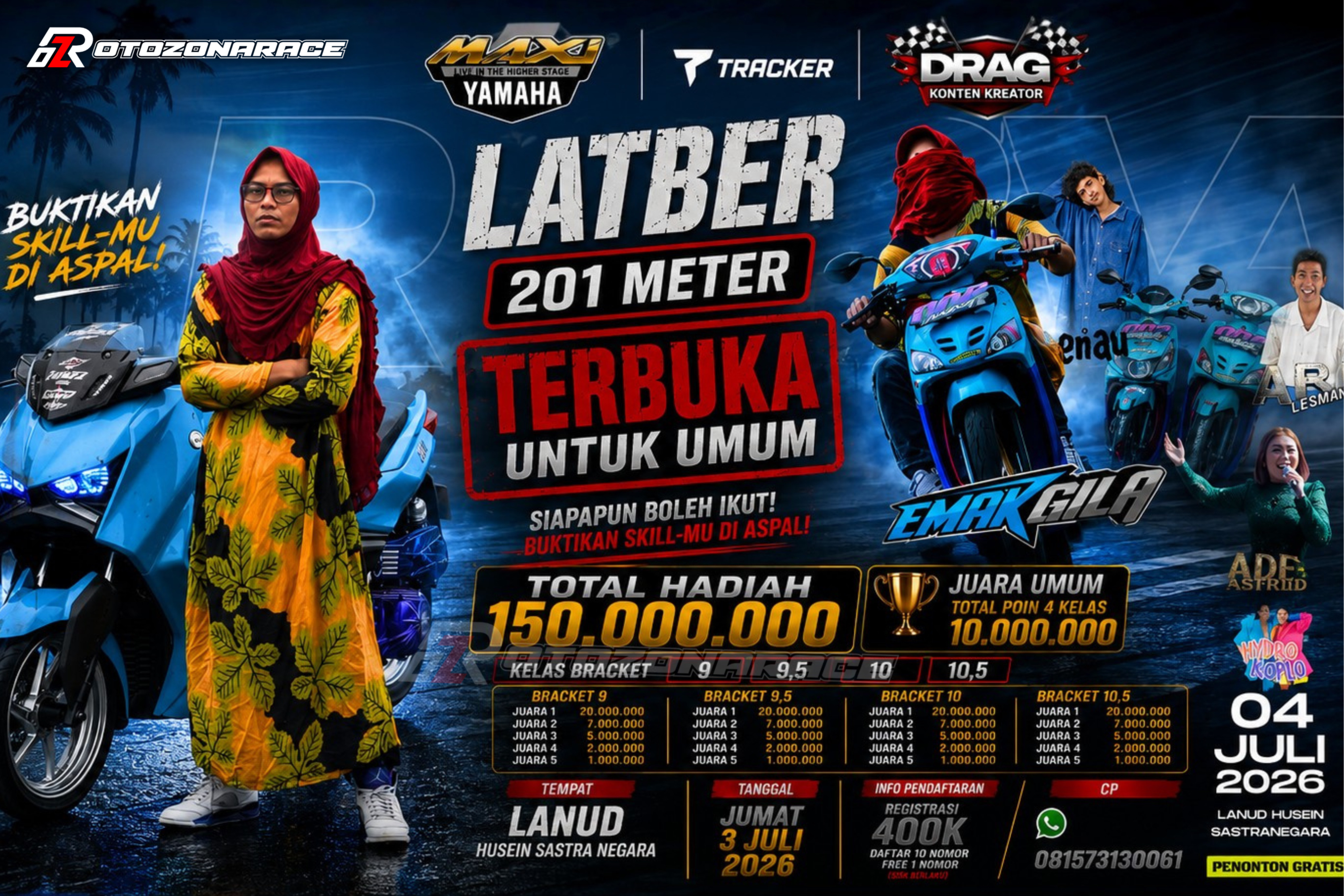 Latber Drag Konten Kreator Siap Guncang Lanud Husein Sastranegara 3-4 Juli Deretan Kreator Otomotif Top Siap Meramaikan