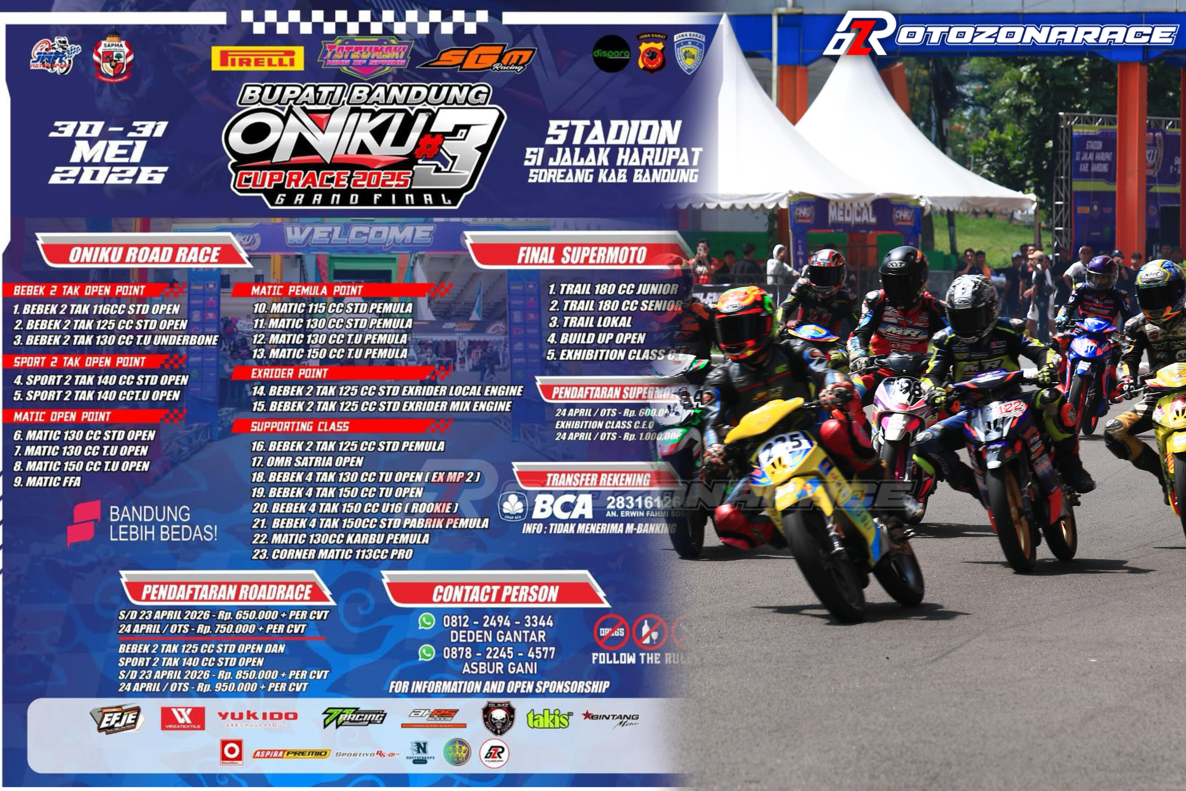 H-28 Jelang Grand Final Bupati Oniku Cup Race 2026 Resmi Digelar pada 30–31 Mei 2026