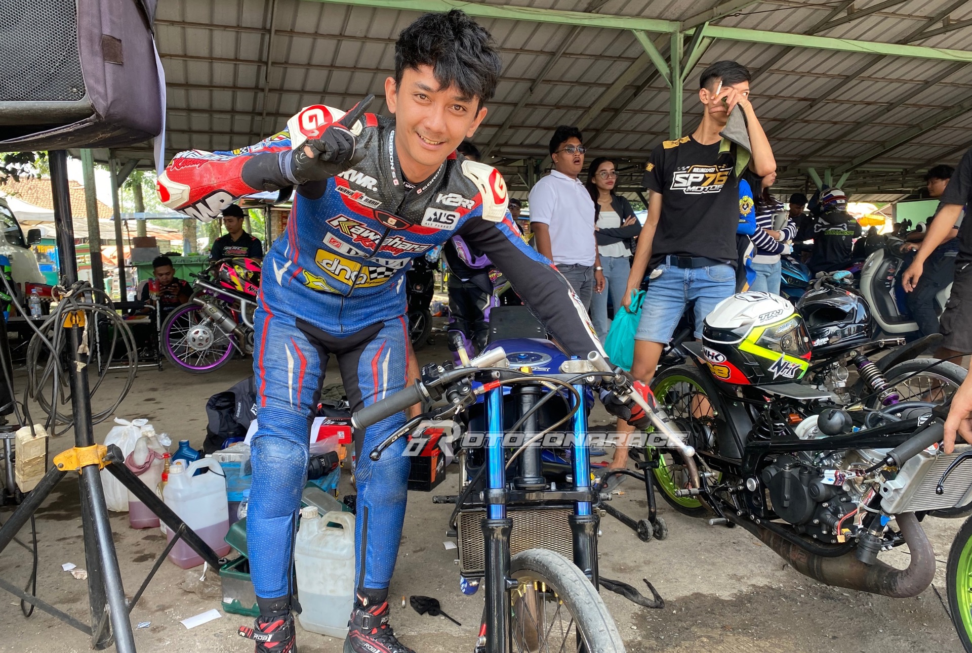Asep Robot Masih Jaga Nama Baik Pranaja SP76 Motor , Libas Kelas Sport 2 Tak 155cc Frame Std Dengan Time 7.297 Detik