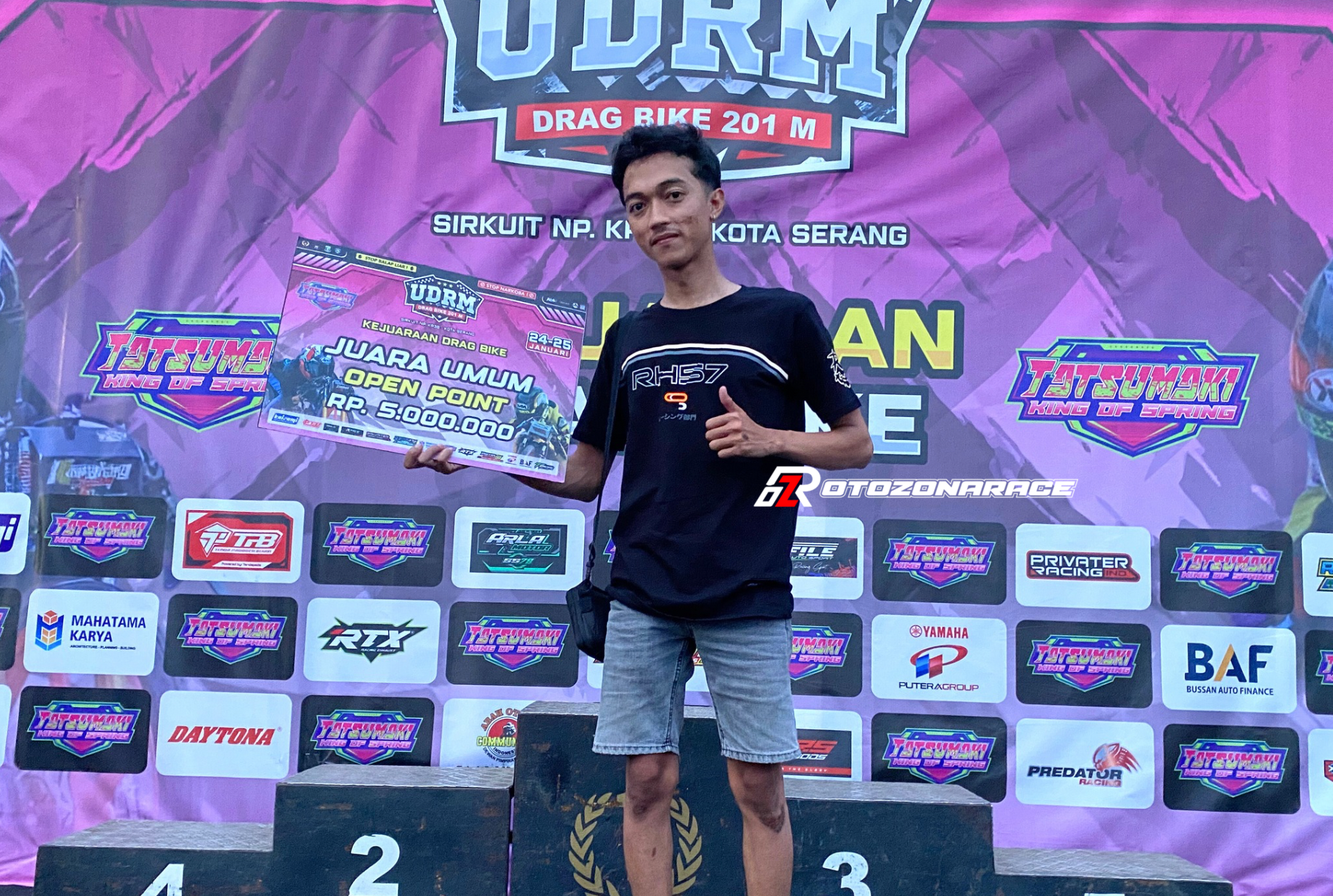 Ilham Alviano Sukses Sabet Juara Umum Kategori Open Di Udrm Dragbike 201M Serang, Banten